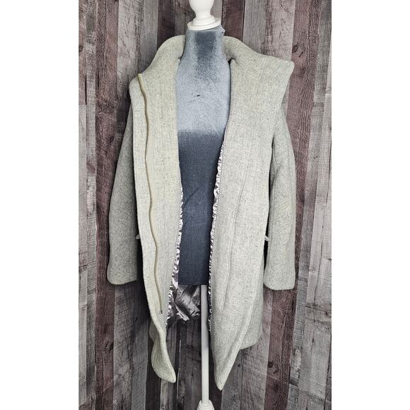 J.CREW Light Gray COCOON Nello Gori Italian Stadium-Cloth Wool Blend COAT Size 0 - Picture 7 of 12